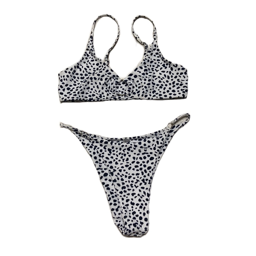 black and white dalmation bikini set